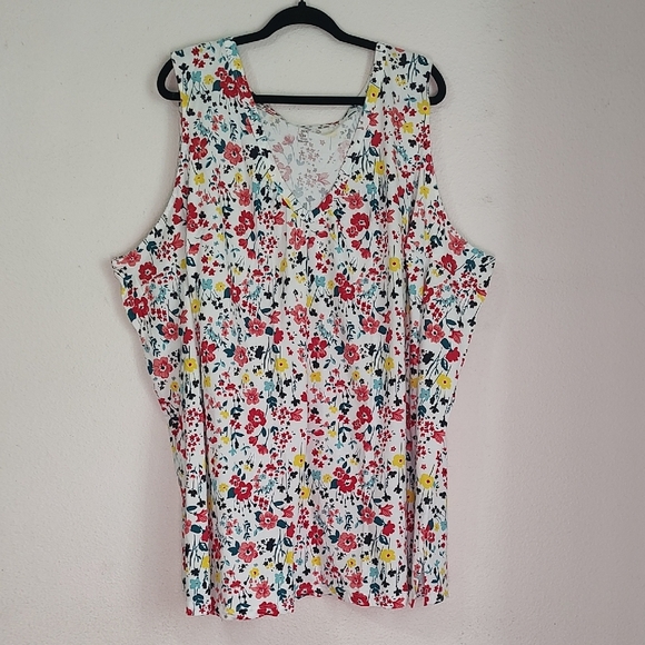 Woman Within Floral Sleeveless Top Size 5X - Picture 1 of 4